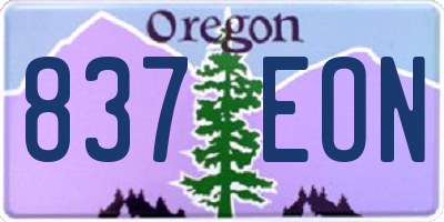 OR license plate 837EON