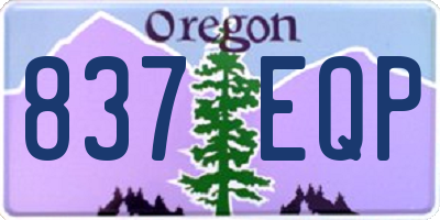 OR license plate 837EQP
