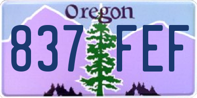 OR license plate 837FEF