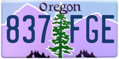 OR license plate 837FGE