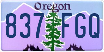 OR license plate 837FGQ