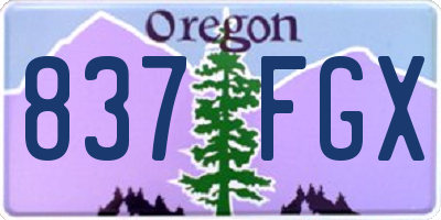 OR license plate 837FGX
