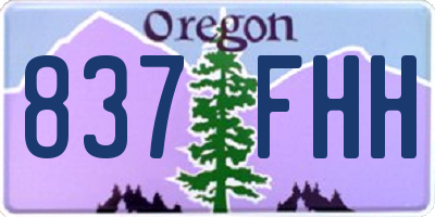 OR license plate 837FHH