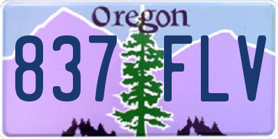 OR license plate 837FLV