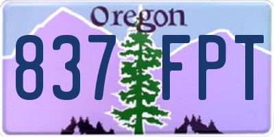 OR license plate 837FPT