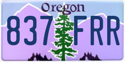 OR license plate 837FRR