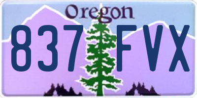 OR license plate 837FVX