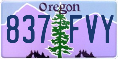 OR license plate 837FVY