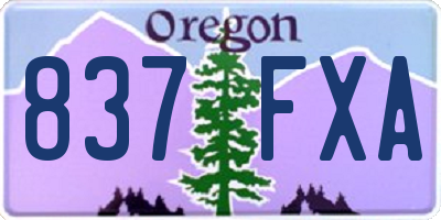 OR license plate 837FXA