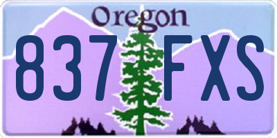 OR license plate 837FXS