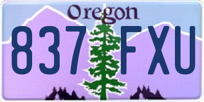 OR license plate 837FXU