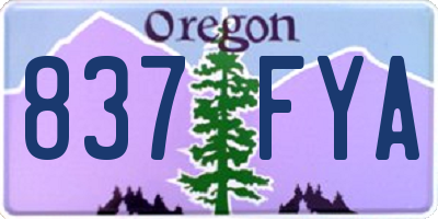 OR license plate 837FYA