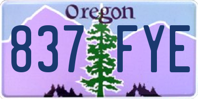 OR license plate 837FYE