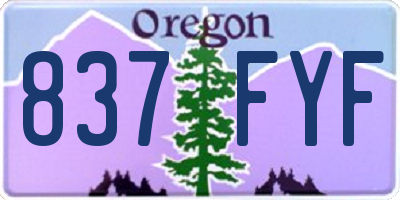 OR license plate 837FYF