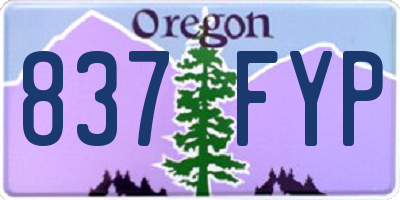 OR license plate 837FYP
