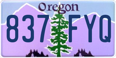 OR license plate 837FYQ