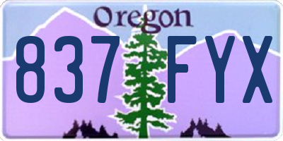OR license plate 837FYX