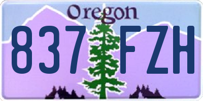OR license plate 837FZH