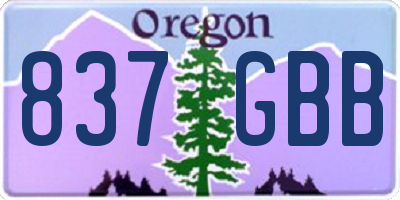 OR license plate 837GBB