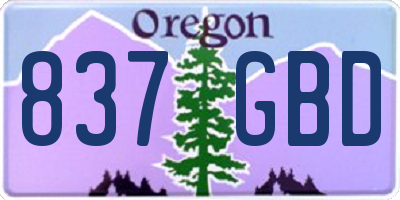 OR license plate 837GBD