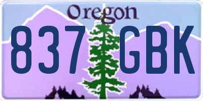 OR license plate 837GBK