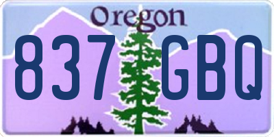 OR license plate 837GBQ