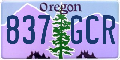 OR license plate 837GCR