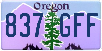 OR license plate 837GFF