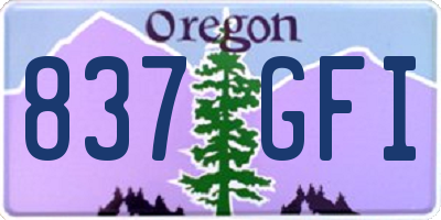 OR license plate 837GFI