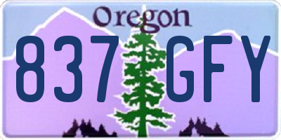 OR license plate 837GFY