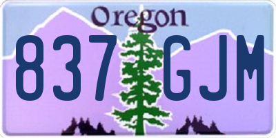 OR license plate 837GJM