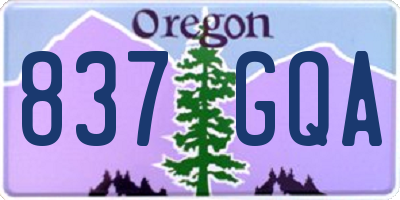OR license plate 837GQA