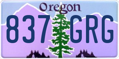 OR license plate 837GRG