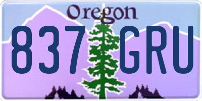 OR license plate 837GRU