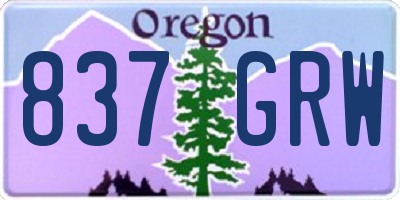 OR license plate 837GRW