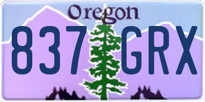 OR license plate 837GRX