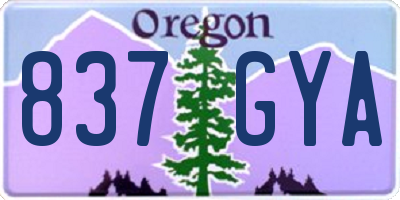 OR license plate 837GYA