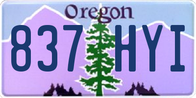 OR license plate 837HYI