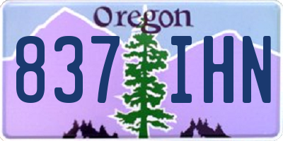 OR license plate 837IHN