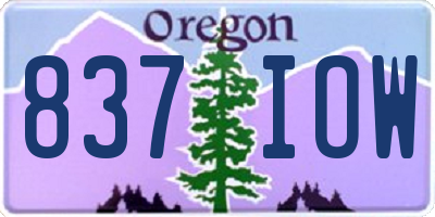 OR license plate 837IOW