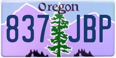 OR license plate 837JBP