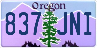 OR license plate 837JNI