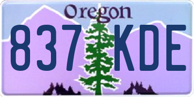 OR license plate 837KDE