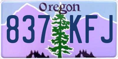 OR license plate 837KFJ