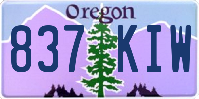OR license plate 837KIW