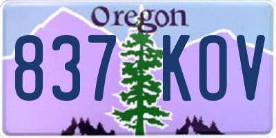 OR license plate 837KOV
