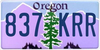 OR license plate 837KRR