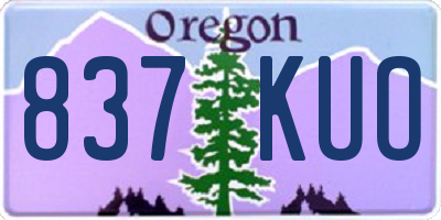 OR license plate 837KUO