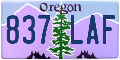 OR license plate 837LAF