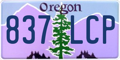 OR license plate 837LCP